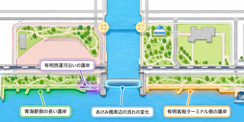 水の広場公園でシーバスを狙うポイント